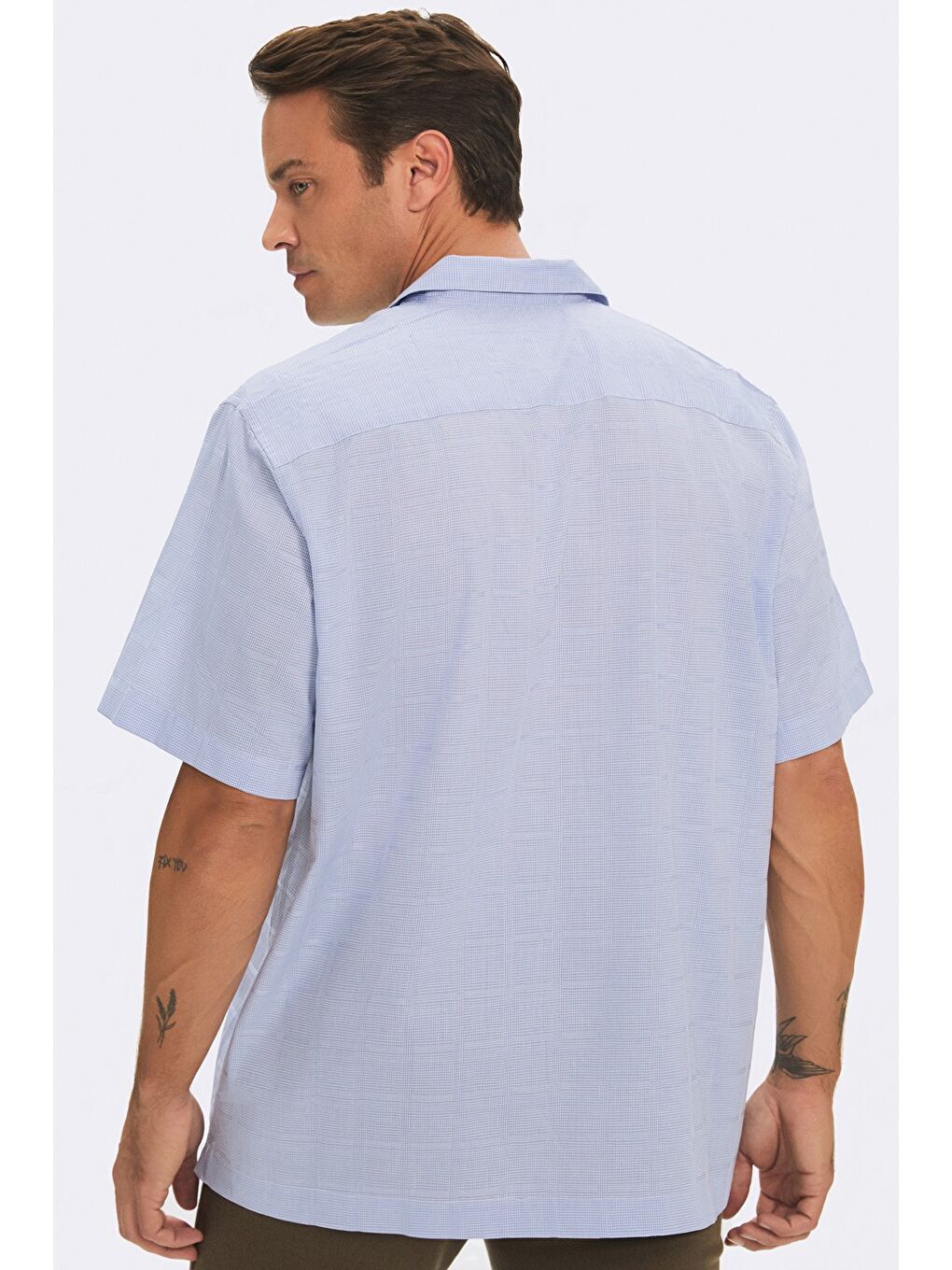 Mavi Exclusıve Erkek Oversize Kısa Kol Desenli Gömlek-4