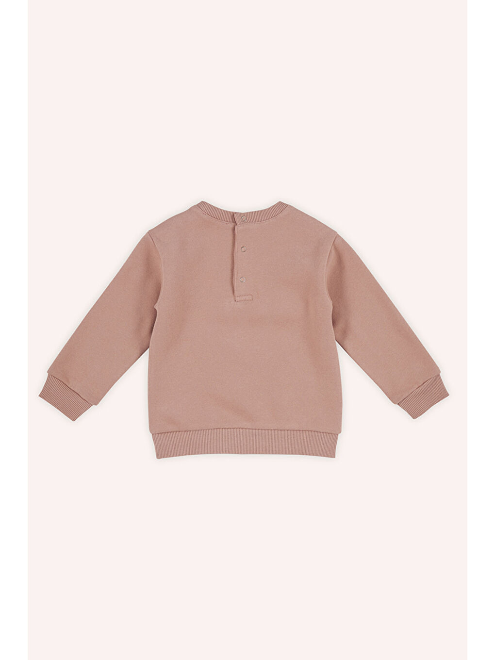 Pembe Erkek Bebek Nakışlı Gül Rengi Sweatshirt-1