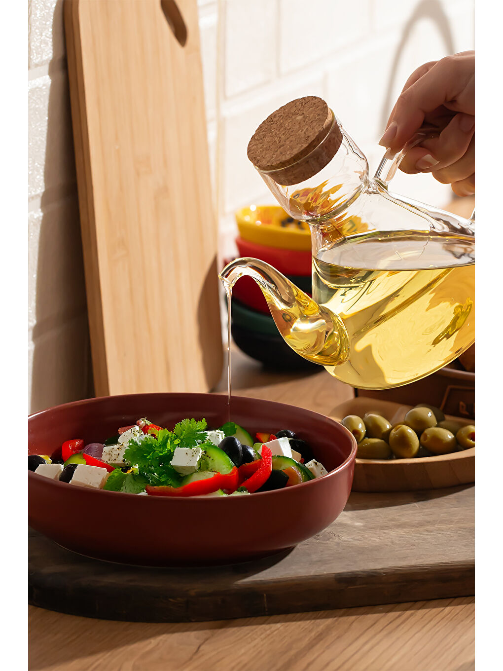 Renksiz 6517 Mantar Kapaklı Borosilikat Cam Yağlık Sirkelik Yağdanlık 500 ml-1