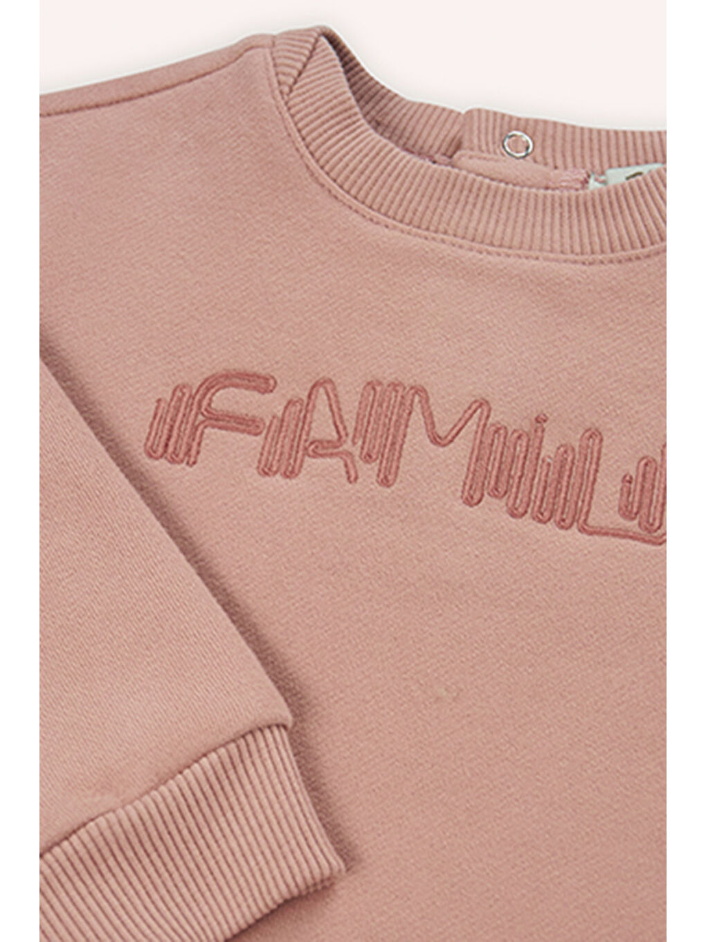 Pembe Erkek Bebek Nakışlı Gül Rengi Sweatshirt-2