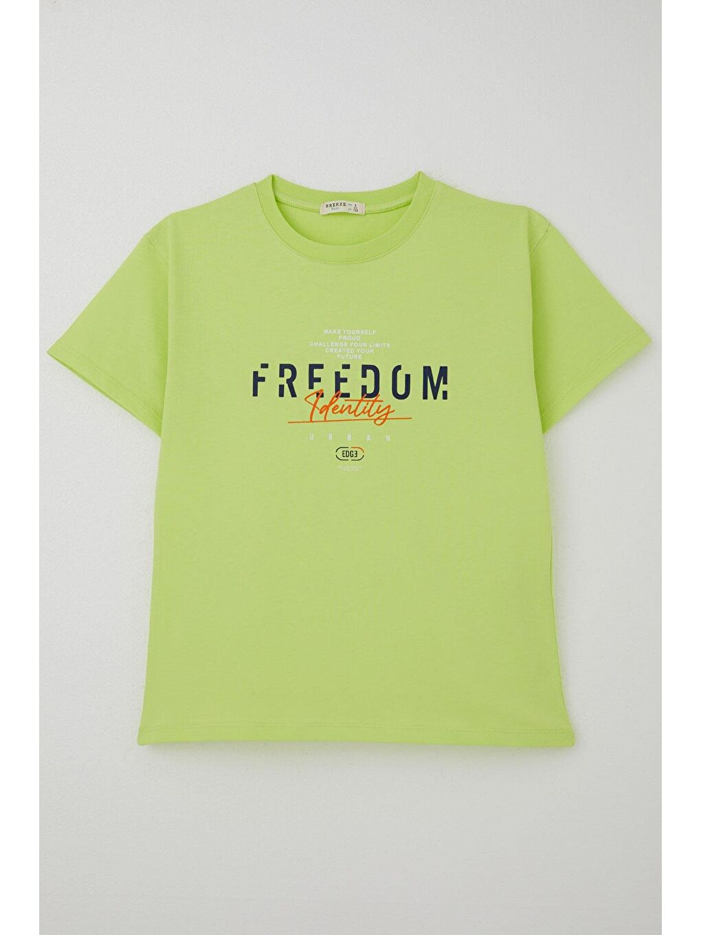 Erkek Çocuk Tişört Yazı Baskılı Fıstık Yeşili (5-10 Yaş)