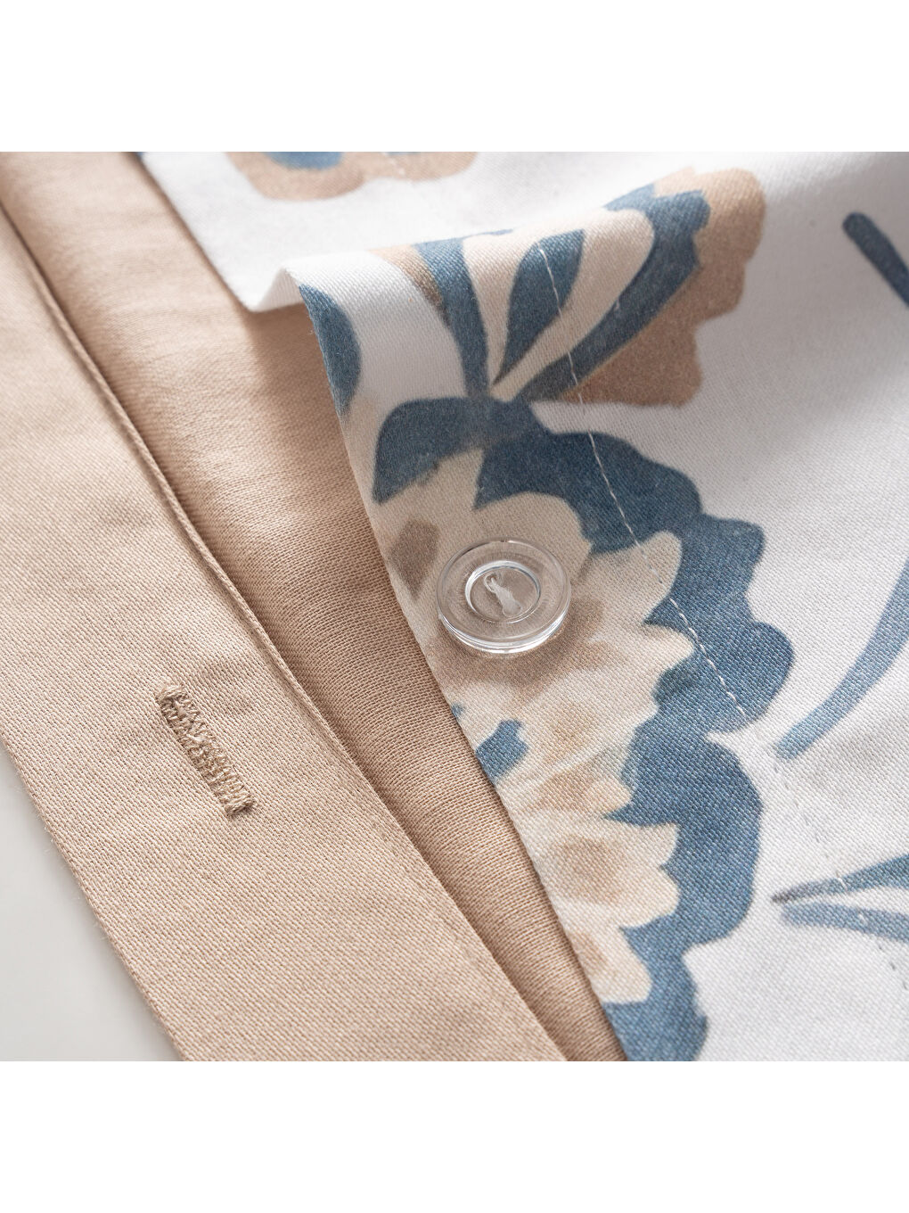 Ekru Verona Zarif Bahçe Battal Boy %100 Ege Pamuğu Nevresim Takımı - Çarşaflı - 4 Yastıklı Krem-Kahve-5