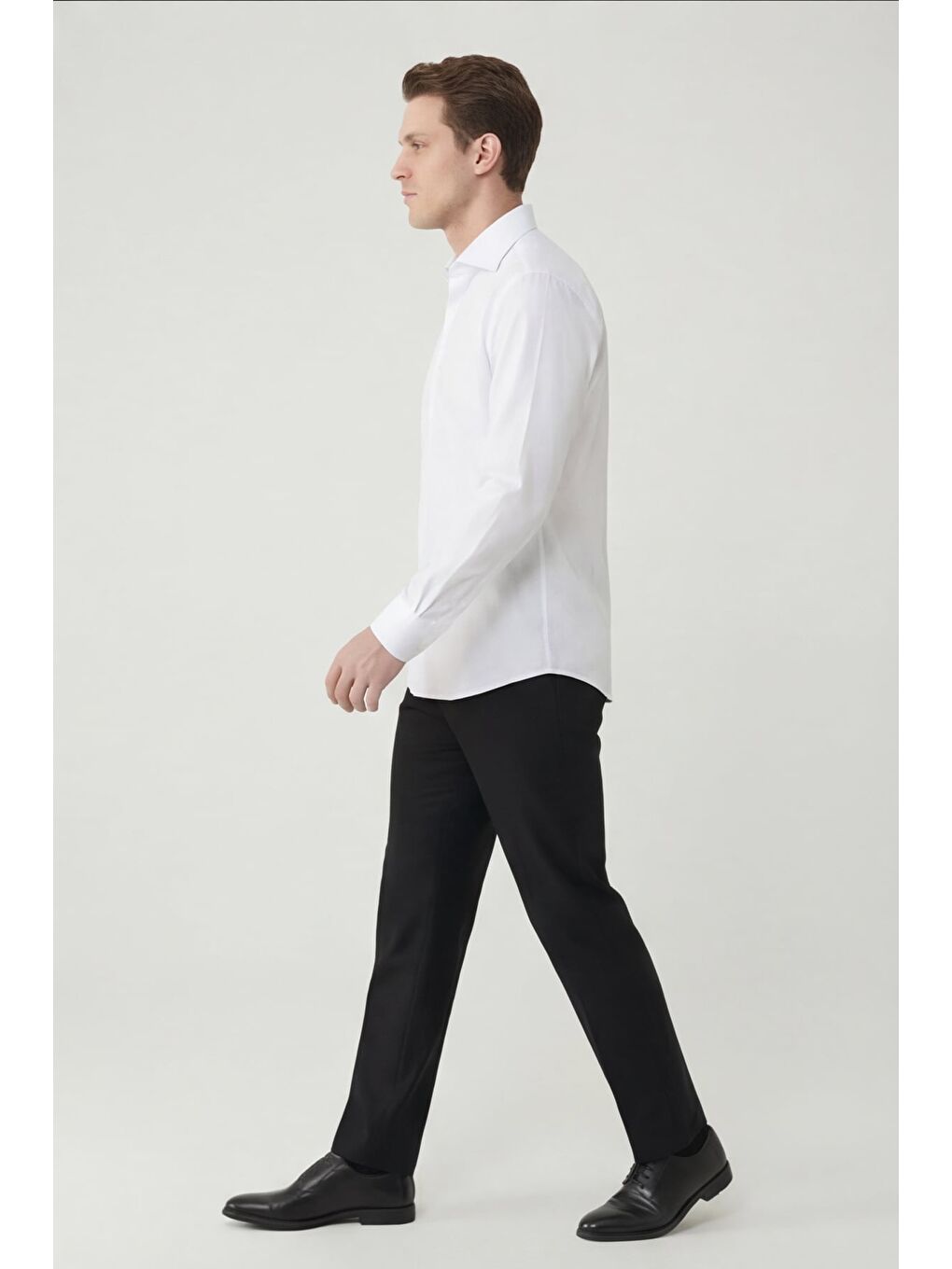 Giotelli Erkek Beyaz Dar Kesim Slim Fit Dokuma Klasik Yaka Gömlek-2