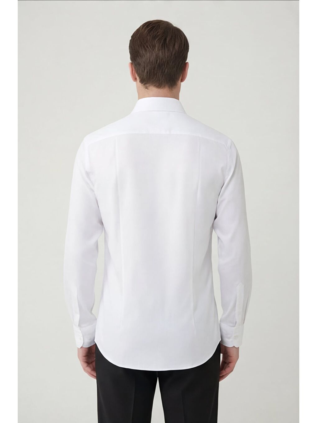 Giotelli Erkek Beyaz Dar Kesim Slim Fit Dokuma Klasik Yaka Gömlek-3
