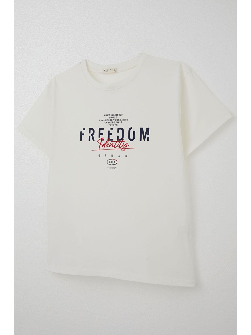 Erkek Çocuk Tişört Yazı Baskılı Ekru (5-10 Yaş)-2