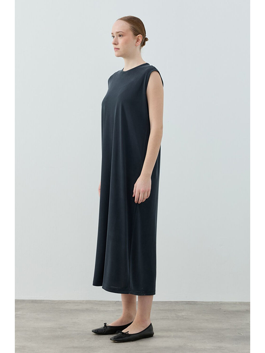 Merwish Sıfır Kol Modal İç Elbise 1614 Siyah-1