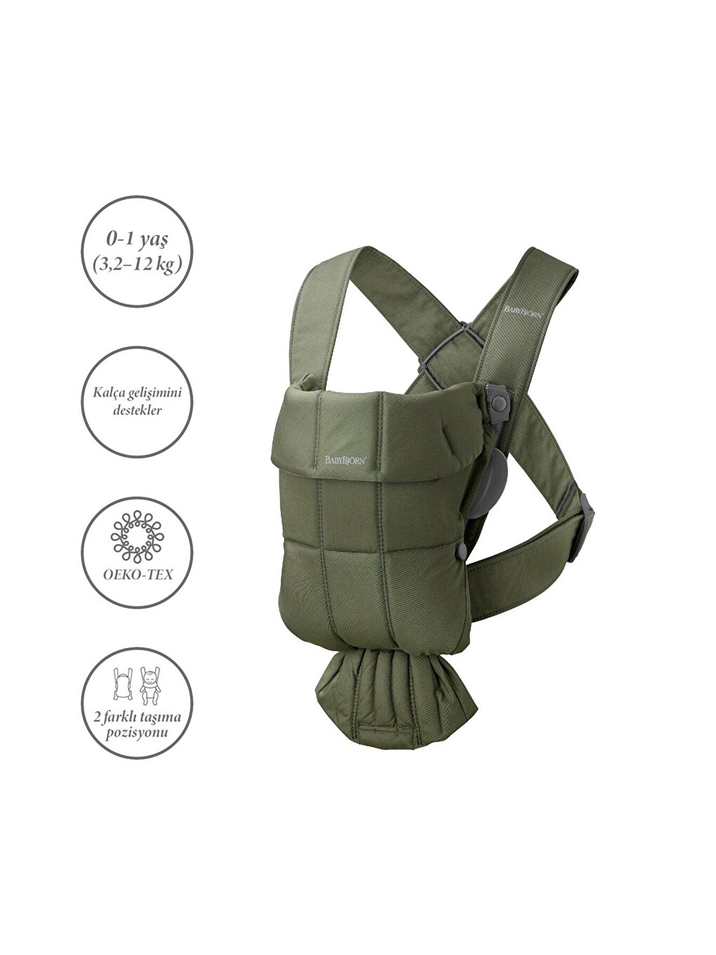 Kanguru Mini Woven Dark Green-1