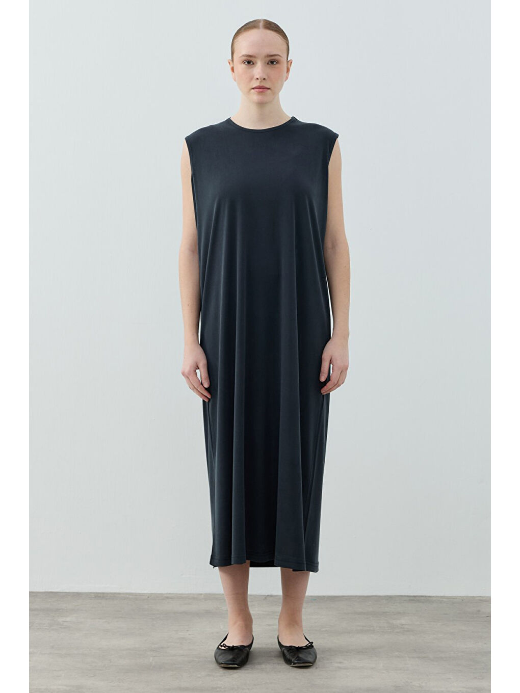 Merwish Sıfır Kol Modal İç Elbise 1614 Siyah-3