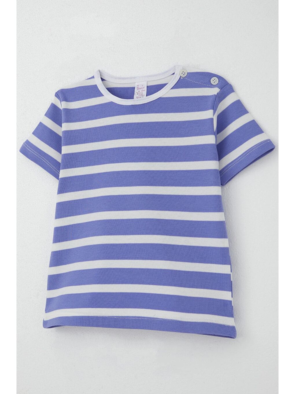 Kız Çocuk Tişört Patlı Çizgili Lila (1-4 Yaş)-2