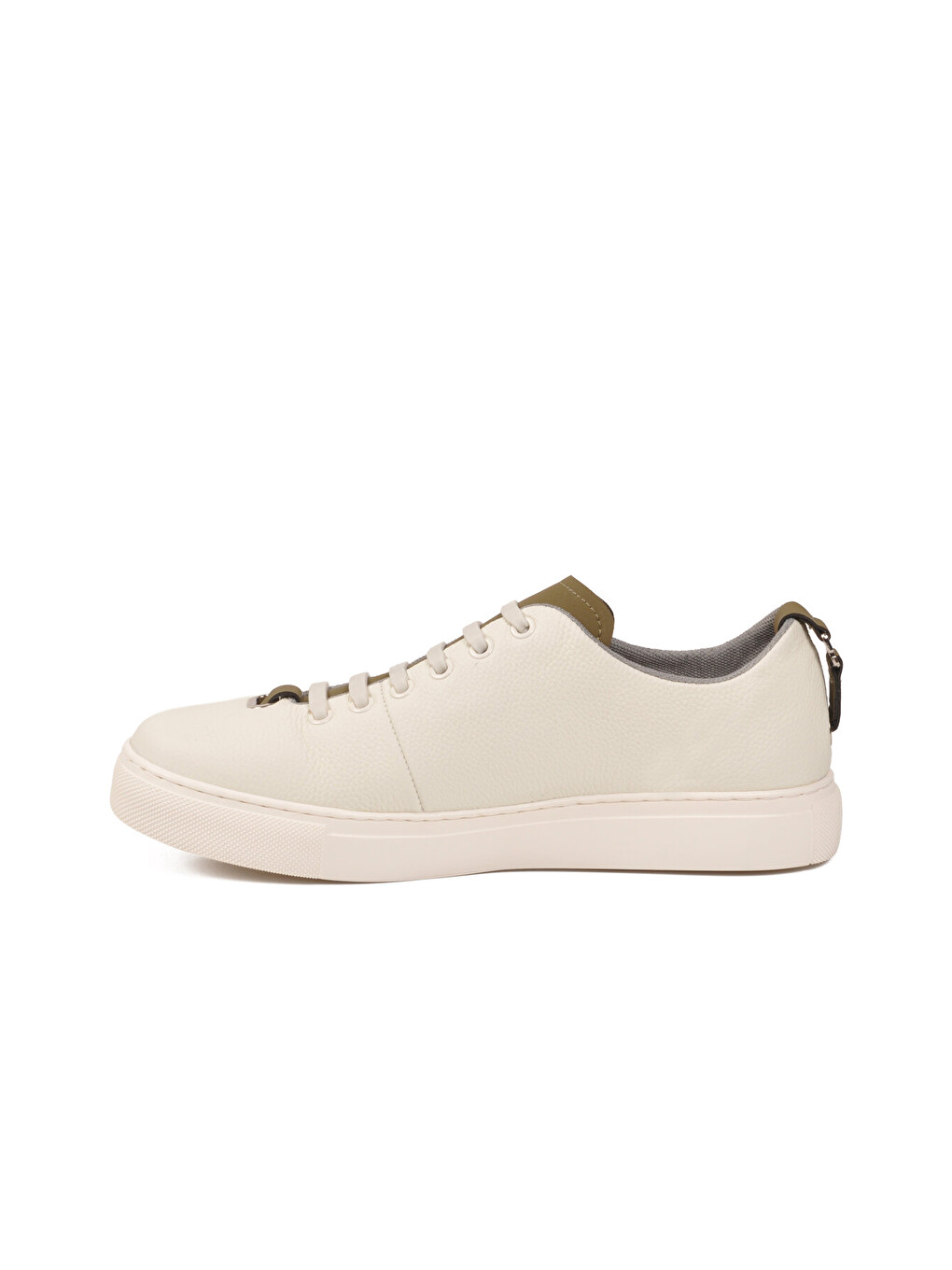 Beyaz Hakiki Deri Erkek Casual Ayakkabı 25K515-2 M-1