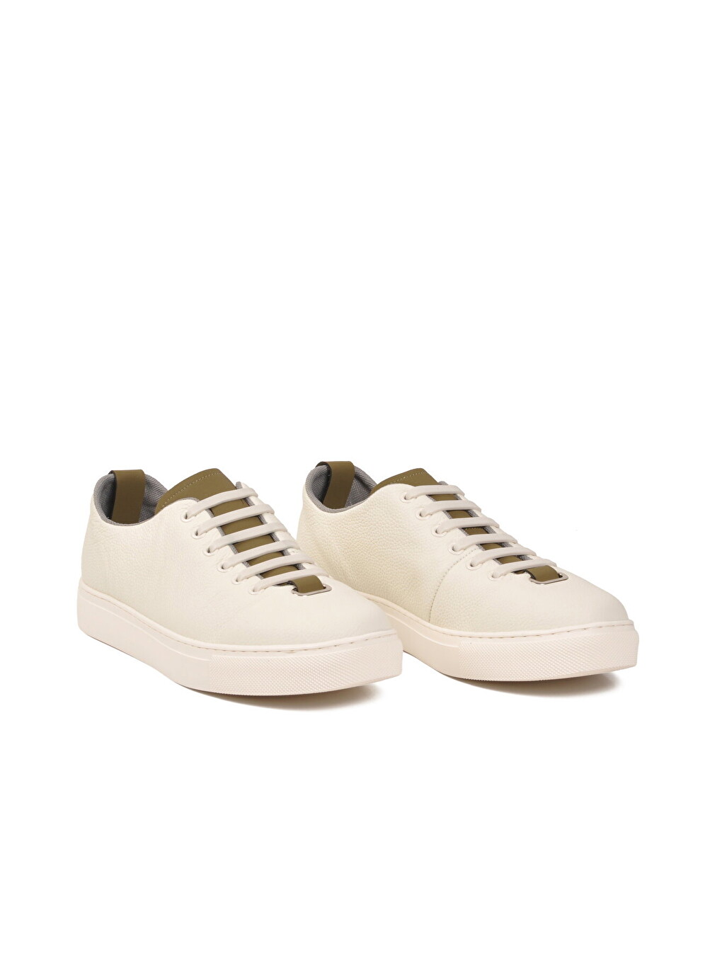 Beyaz Hakiki Deri Erkek Casual Ayakkabı 25K515-2 M-2