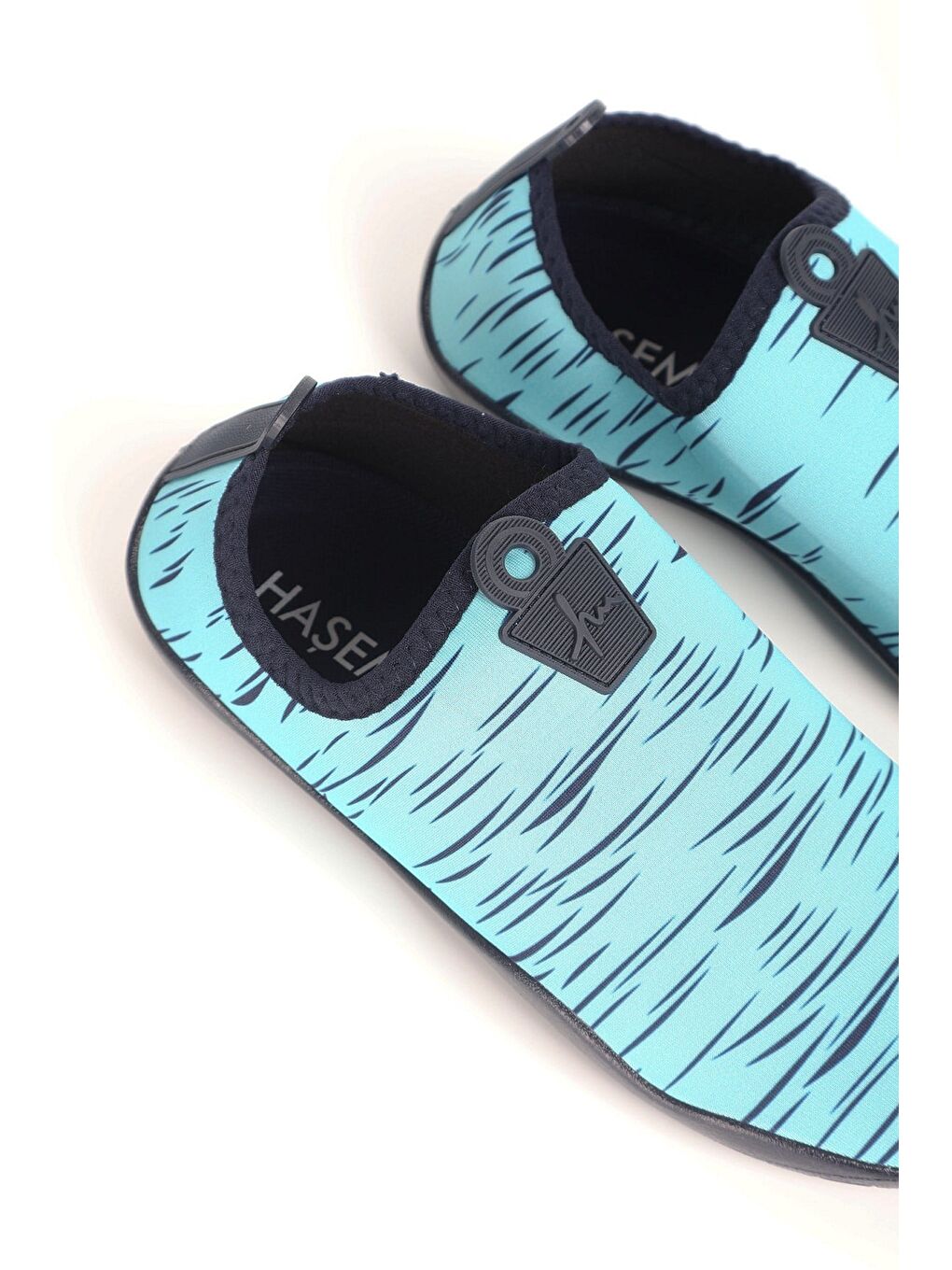 Yeşil Çizgili Mavi Kadın Deniz Ayakkabısı 3404-1