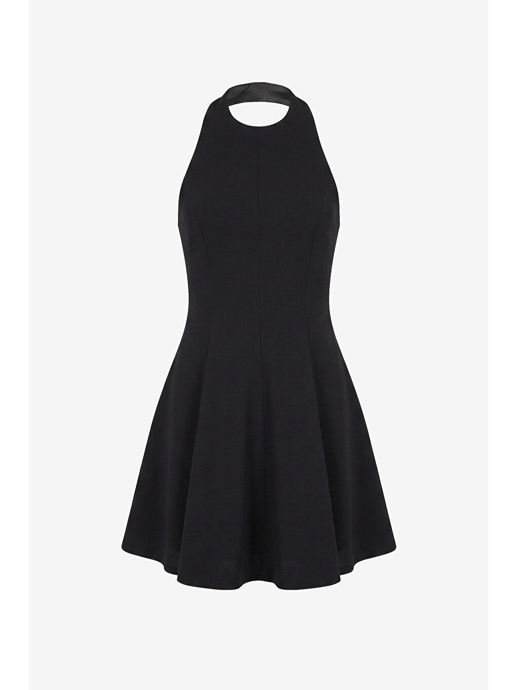 Kadın Siyah Halter Yaka Mini Mezuniyet Abiye Elbise-6