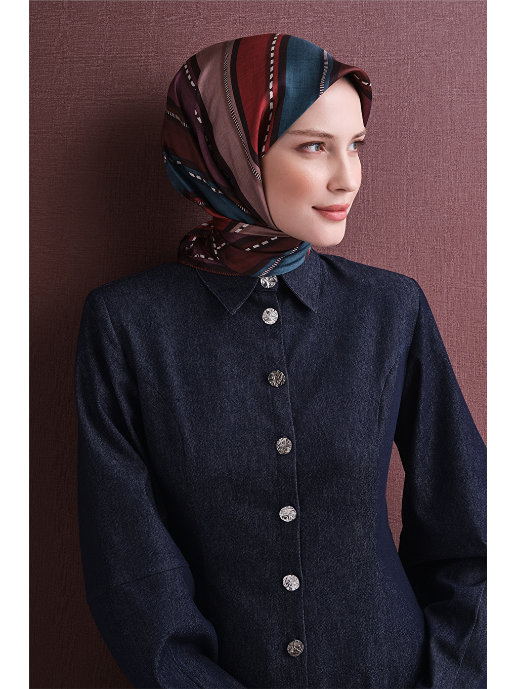 Karışık Saf İpek Twill Eşarp 9621d 83