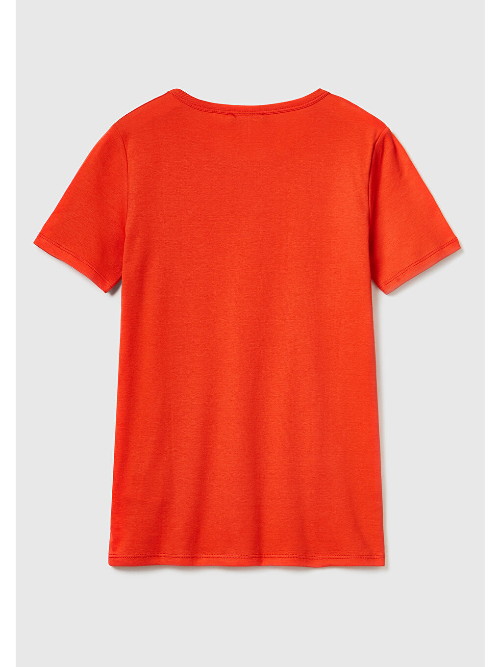 United Colors Of Benetton Kadın Kırmızı  100 Pamuk Benetton Yazılı Basic T Shirt - 3