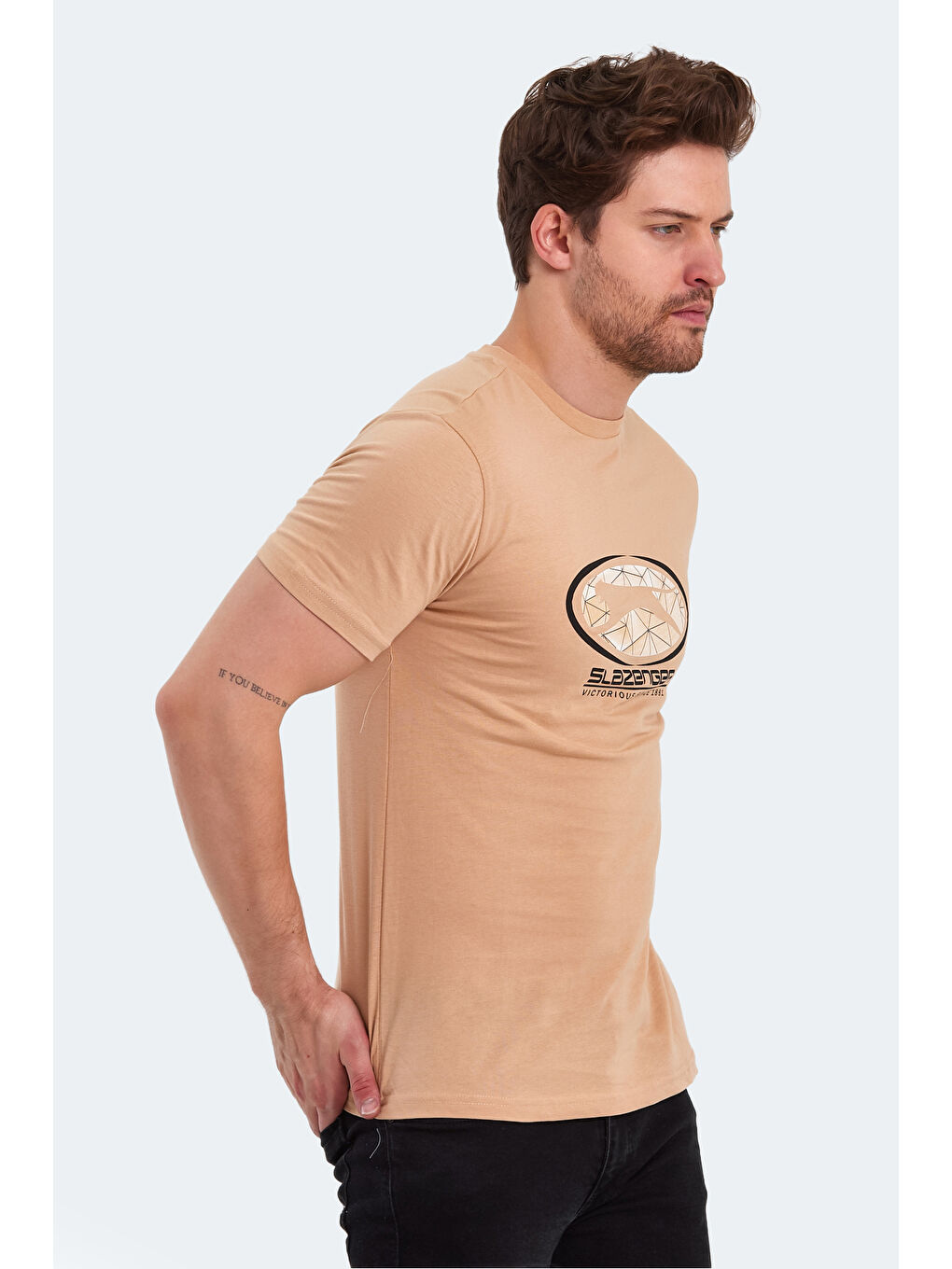 PACKER Erkek %100 Pamuk Tişört Bej-5