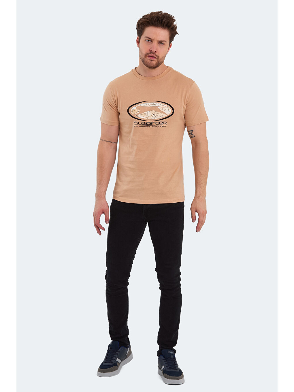 PACKER Erkek %100 Pamuk Tişört Bej-6