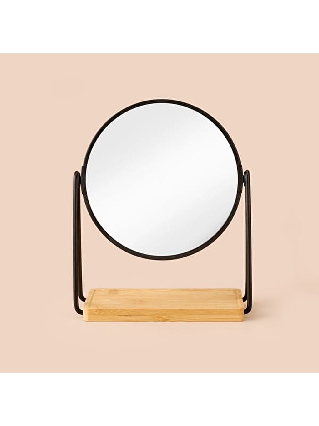Bath Metal Yuvarlak Makyaj Aynası - Siyah-4