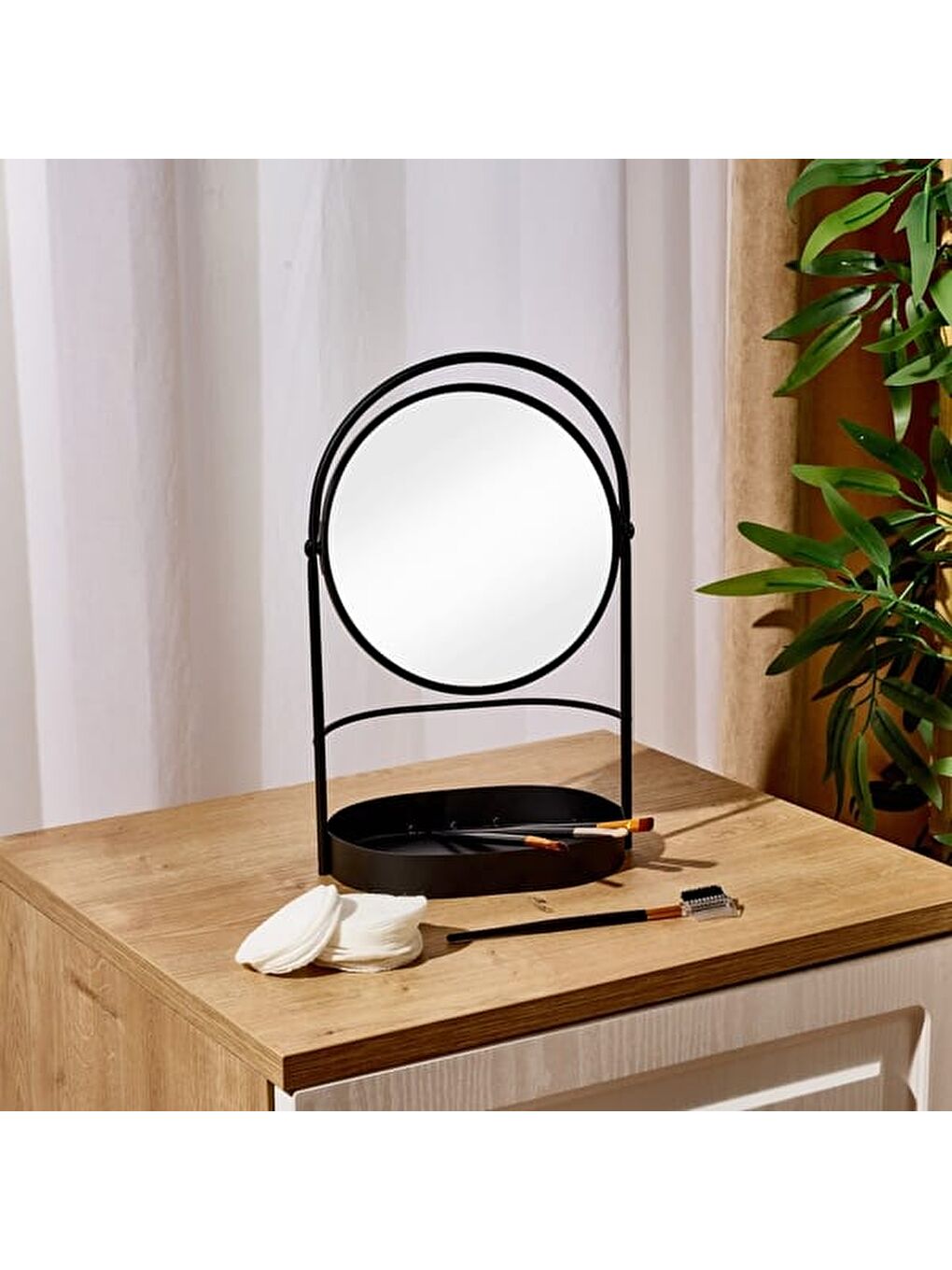 Bath Metal Makyaj Aynası - Siyah