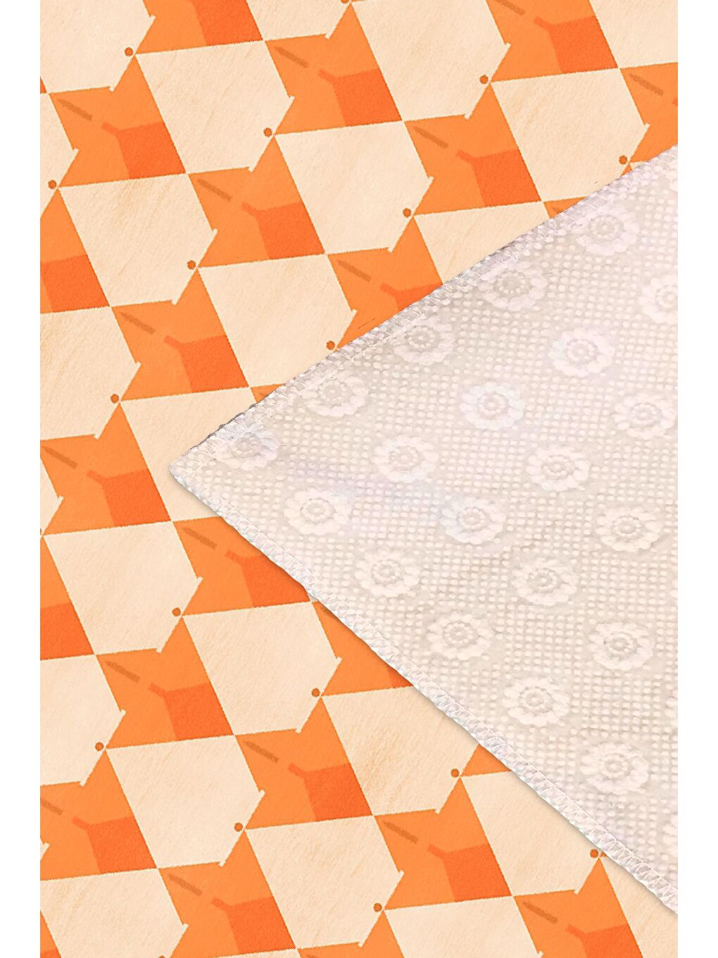 Turuncu Dekoratif Özel Tasarım Modern Halı 160x230 cm-3