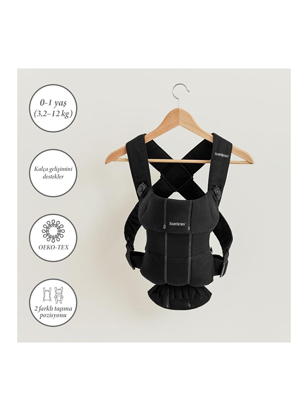 Kanguru Mini Woven Black-1