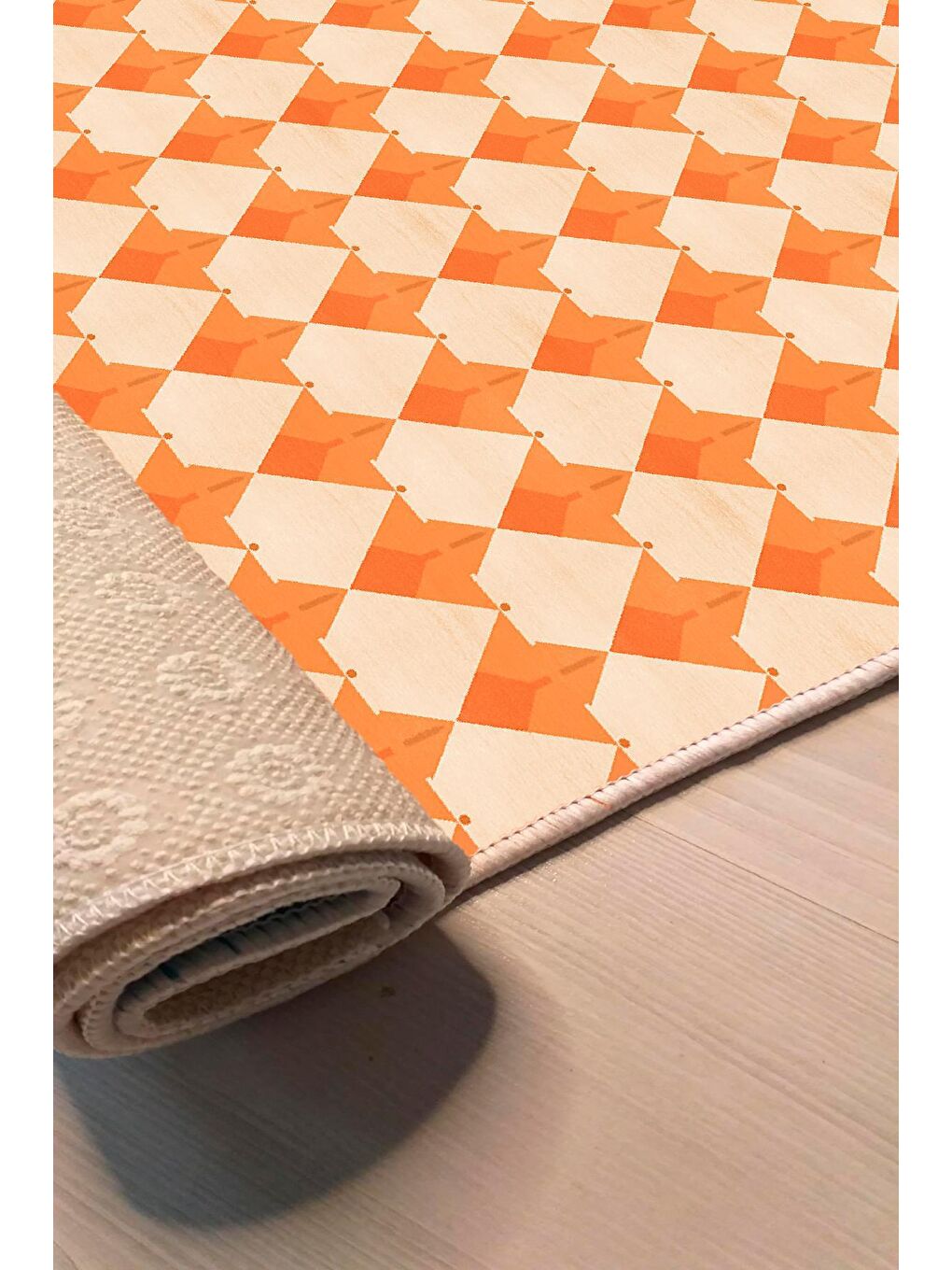 Turuncu Dekoratif Özel Tasarım Modern Halı 160x230 cm-4