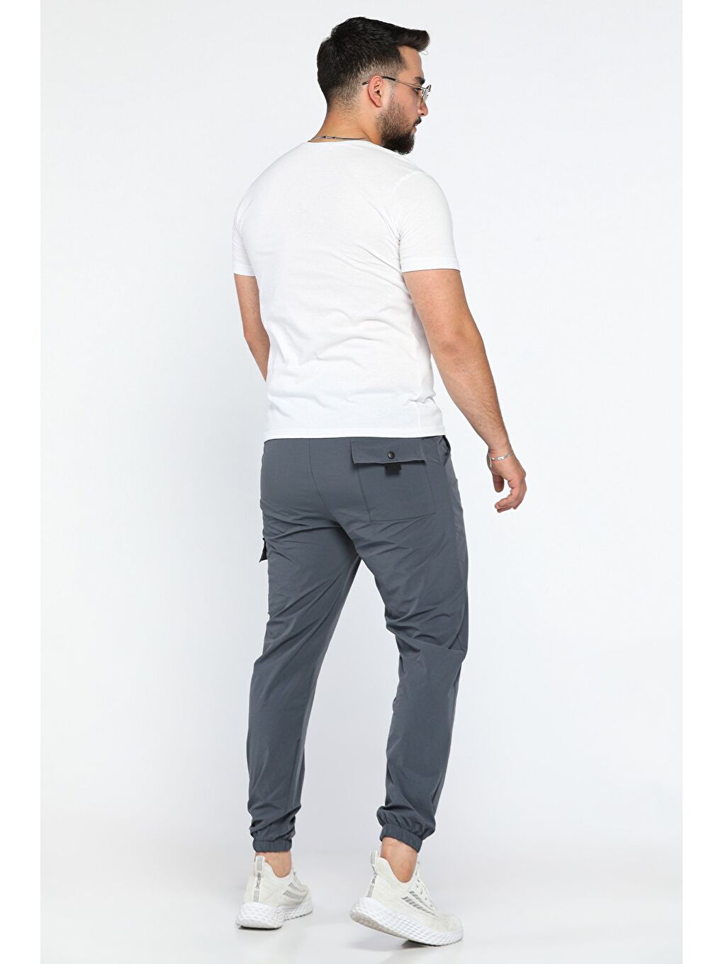 Mishar İtalia Gri Bel Ve Paça Lastikli Paraşüt Slim Fit Jogger Pantolon - 1