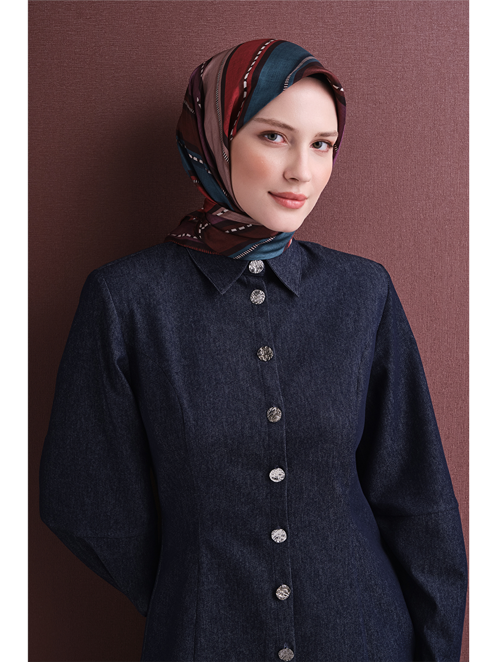 Karışık Saf İpek Twill Eşarp 9621d 83-1