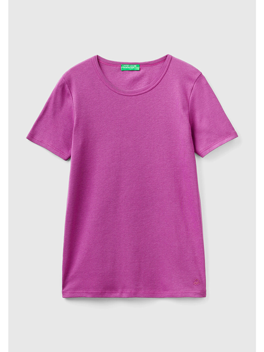 United Colors Of Benetton Kadın Mor  100 Pamuk Basic Kısa Kollu Bisiklet Yaka T Shirt - 1