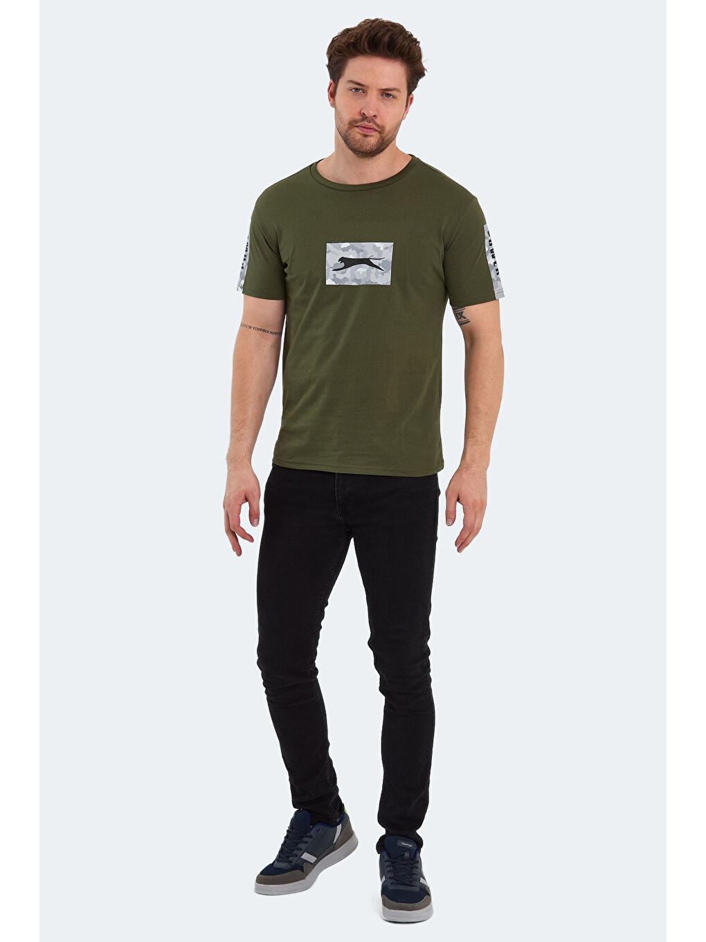 PADERAU Erkek %100 Pamuk Tişört Haki-6