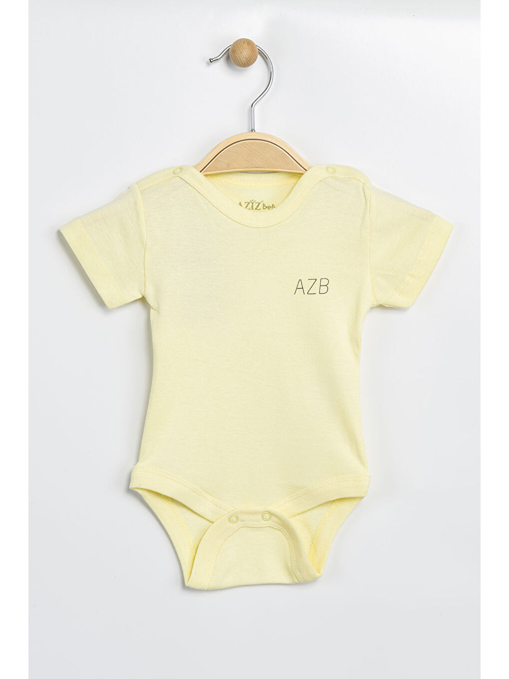Sarı Erkek Kız Bebek Çıtçıtlı % 100 Pamuk Body & Zıbın