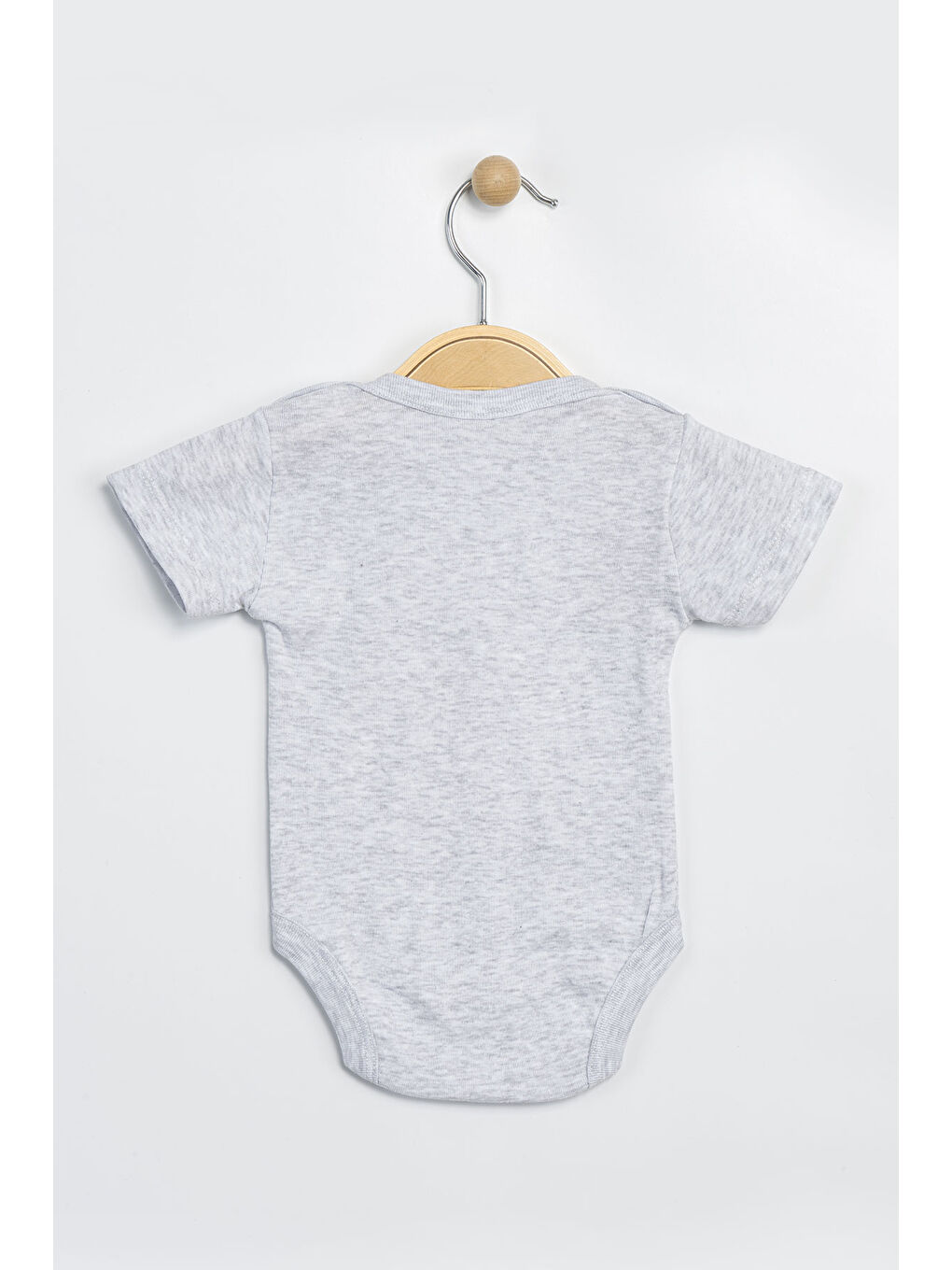 Gri Erkek Kız Bebek Çıtçıtlı % 100 Pamuk Body & Zıbın-1