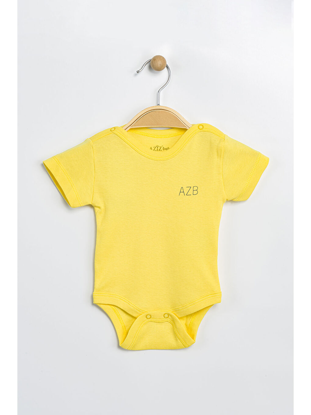 Sarı Erkek Kız Bebek Çıtçıtlı % 100 Pamuk Body & Zıbın