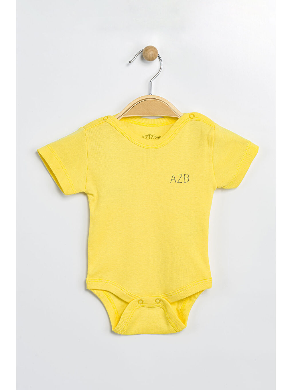 Sarı Erkek Kız Bebek Çıtçıtlı % 100 Pamuk Body & Zıbın-1