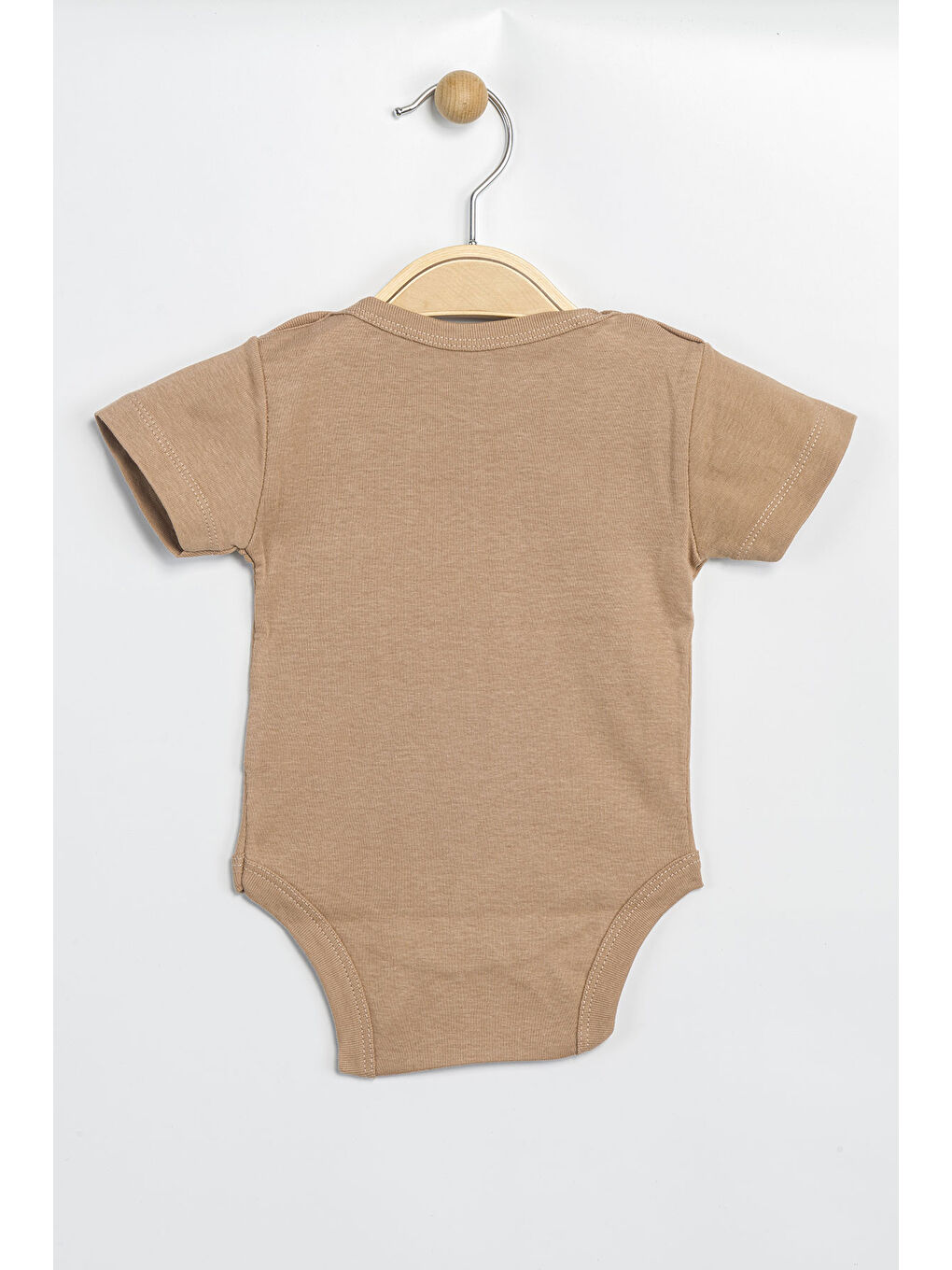 Kahverengi Erkek Kız Bebek Çıtçıtlı % 100 Pamuk Body & Zıbın-1