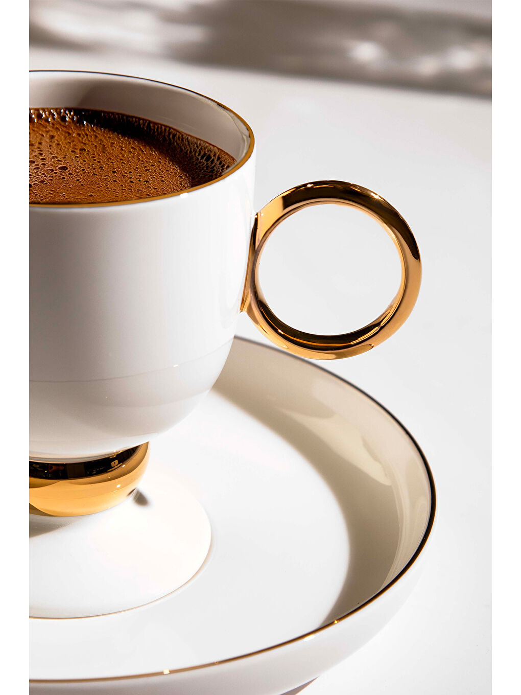 Beyaz Karmen 6 Kişilik 12 Parça Porselen Kahve Fincan Takımı-1