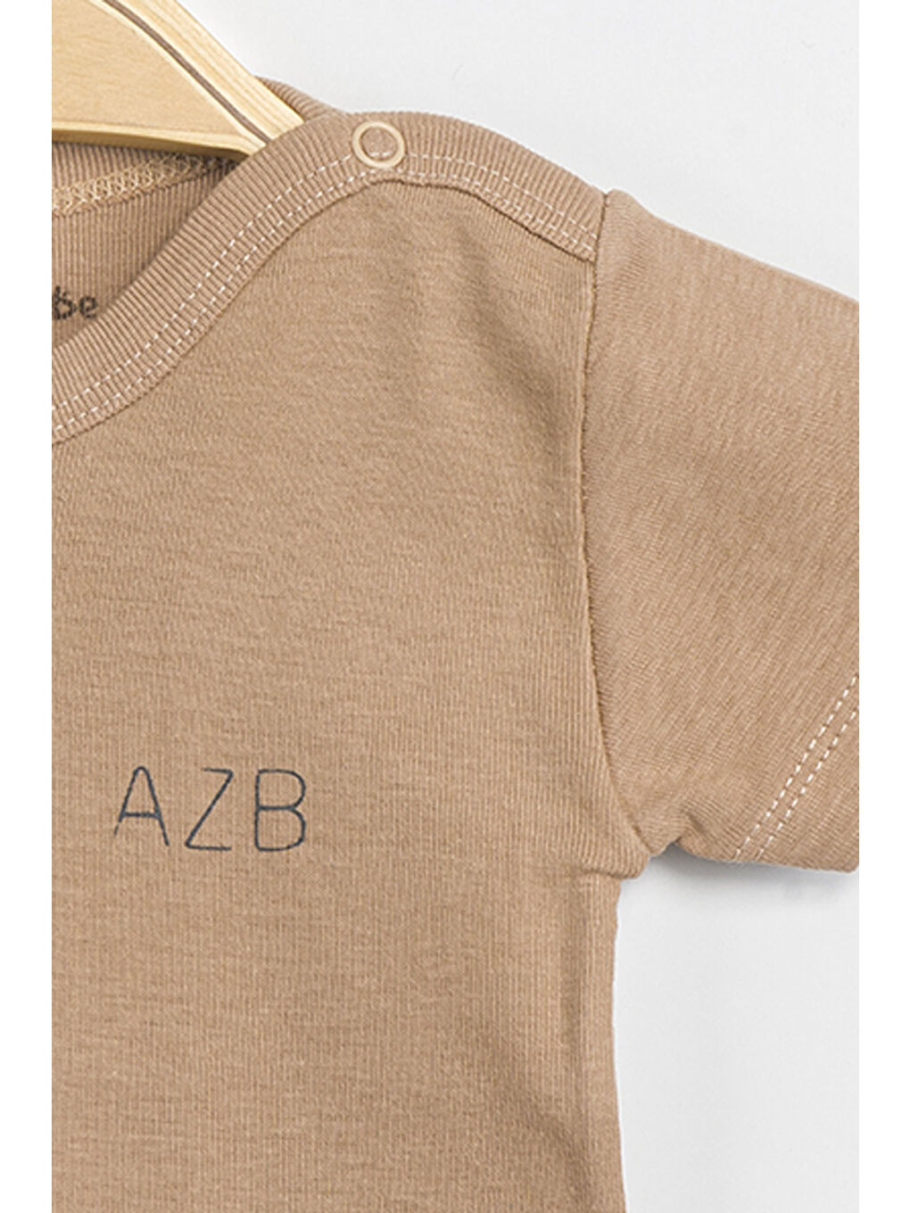 Kahverengi Erkek Kız Bebek Çıtçıtlı % 100 Pamuk Body & Zıbın-2