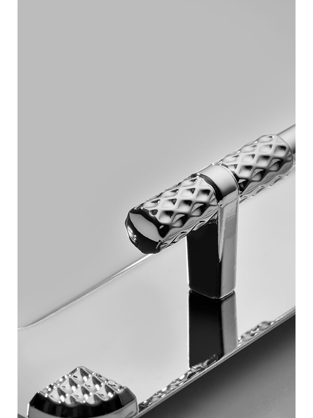 Gri Paris Saten Çelik Çay Tepsi-3