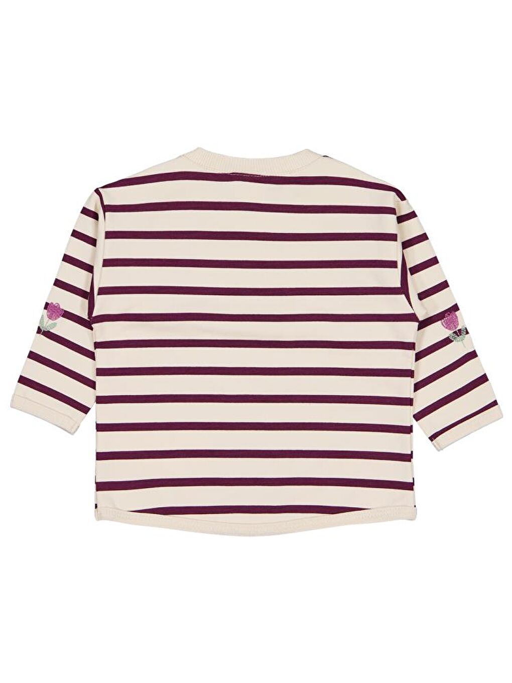 Baby Çizgi Emp. Çiçek Nakışlı 6-18 Ay Sweatshirt - Bej 6-9 Ay-1