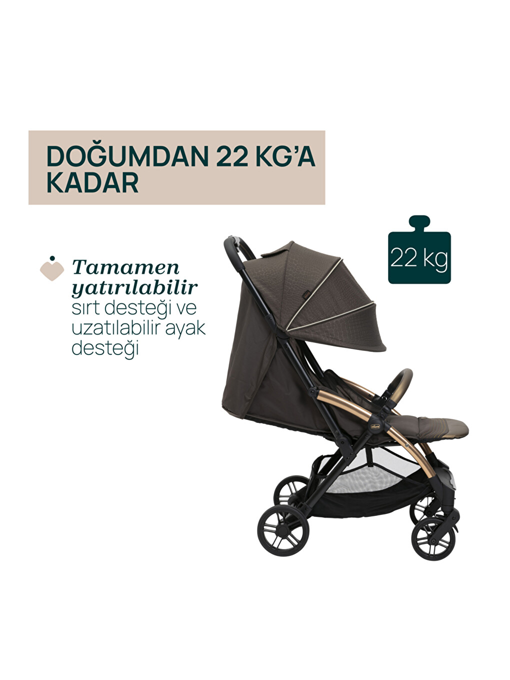 Goody Xplus Kabin Boy Bebek Arabası Bronze Lizard Relux Otomatik Katlanır-5