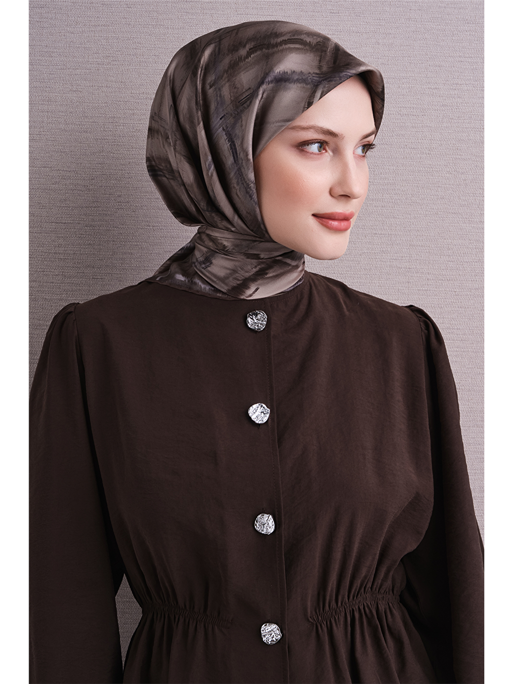 Bej Saf İpek Twill Eşarp 9602d 54-1