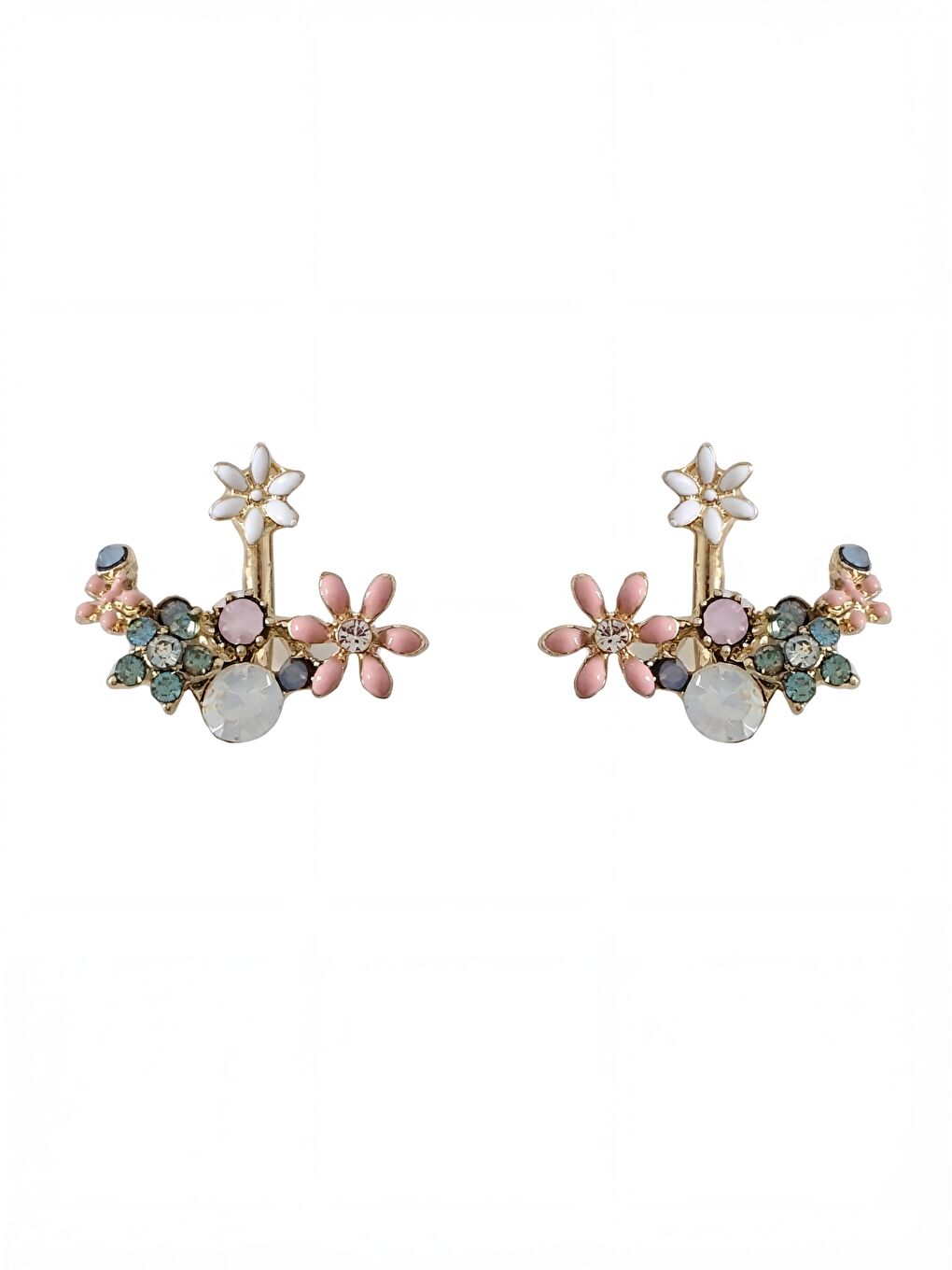 Karışık Pastel Renk Çiçekli Hayalet Küpe