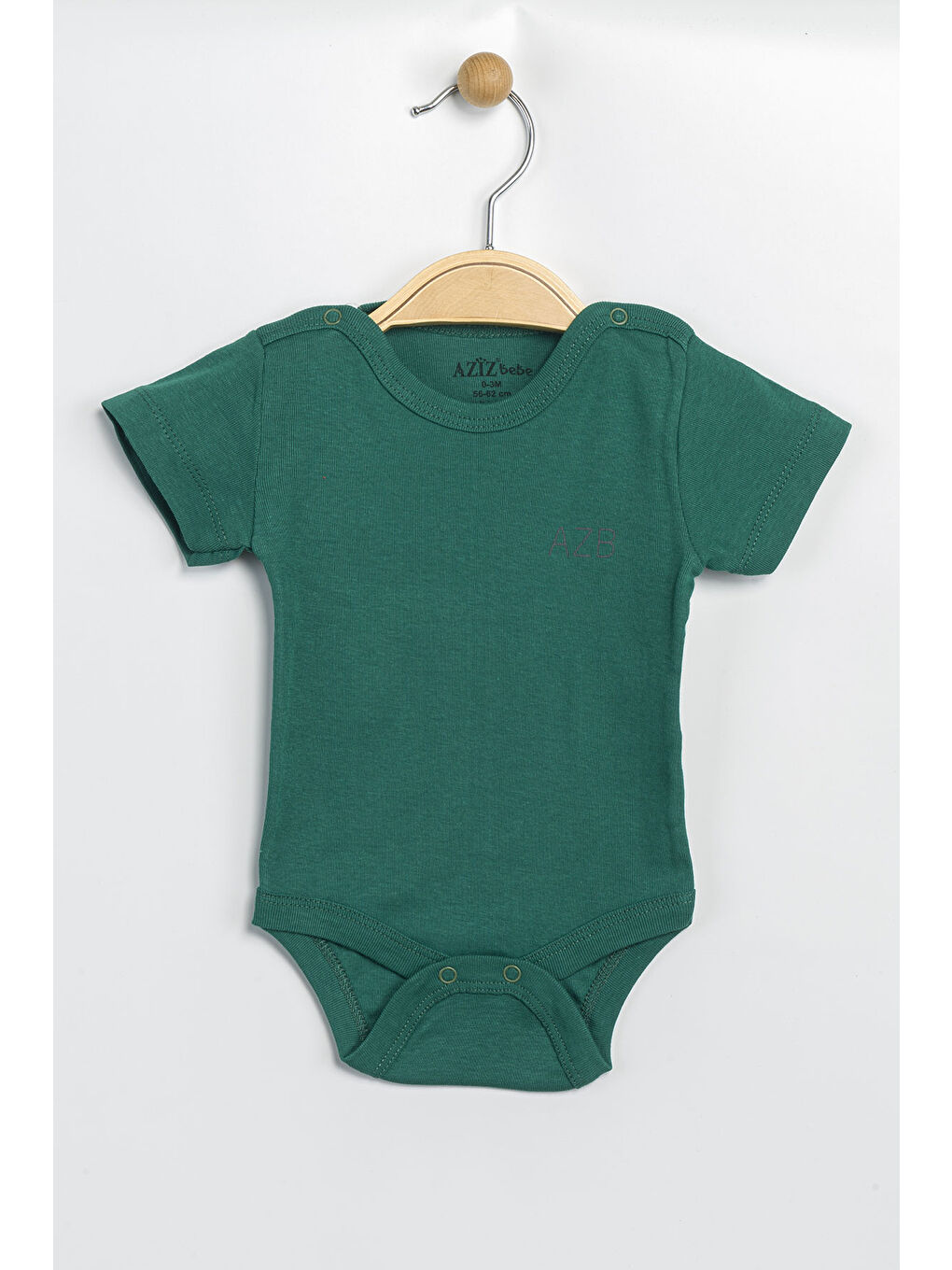 Yeşil Erkek Kız Bebek Çıtçıtlı % 100 Pamuk Body & Zıbın