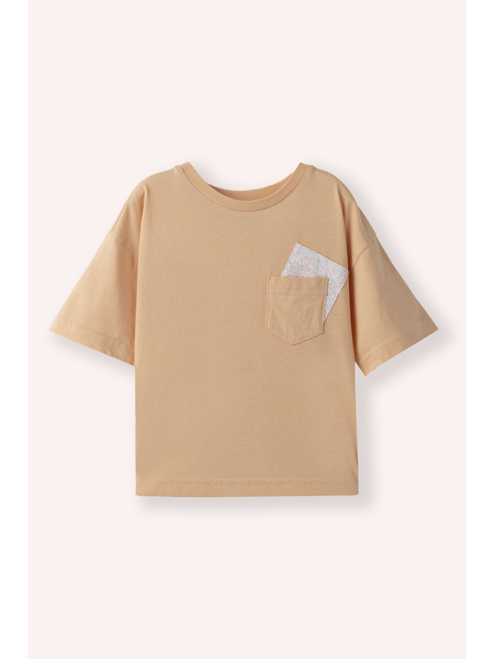 Pembe Erkek Çocuk Kısa Kollu T-Shirt Ekru