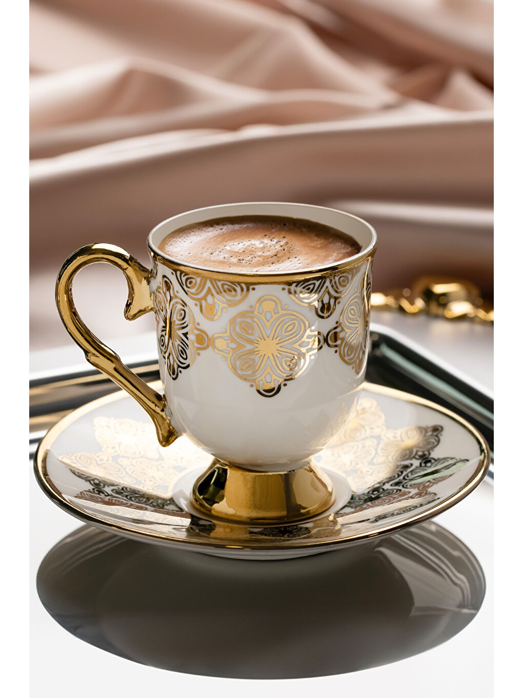 Beyaz Ece 6 Kişilik 12 Parça Porselen Kahve Fincan Takımı-2