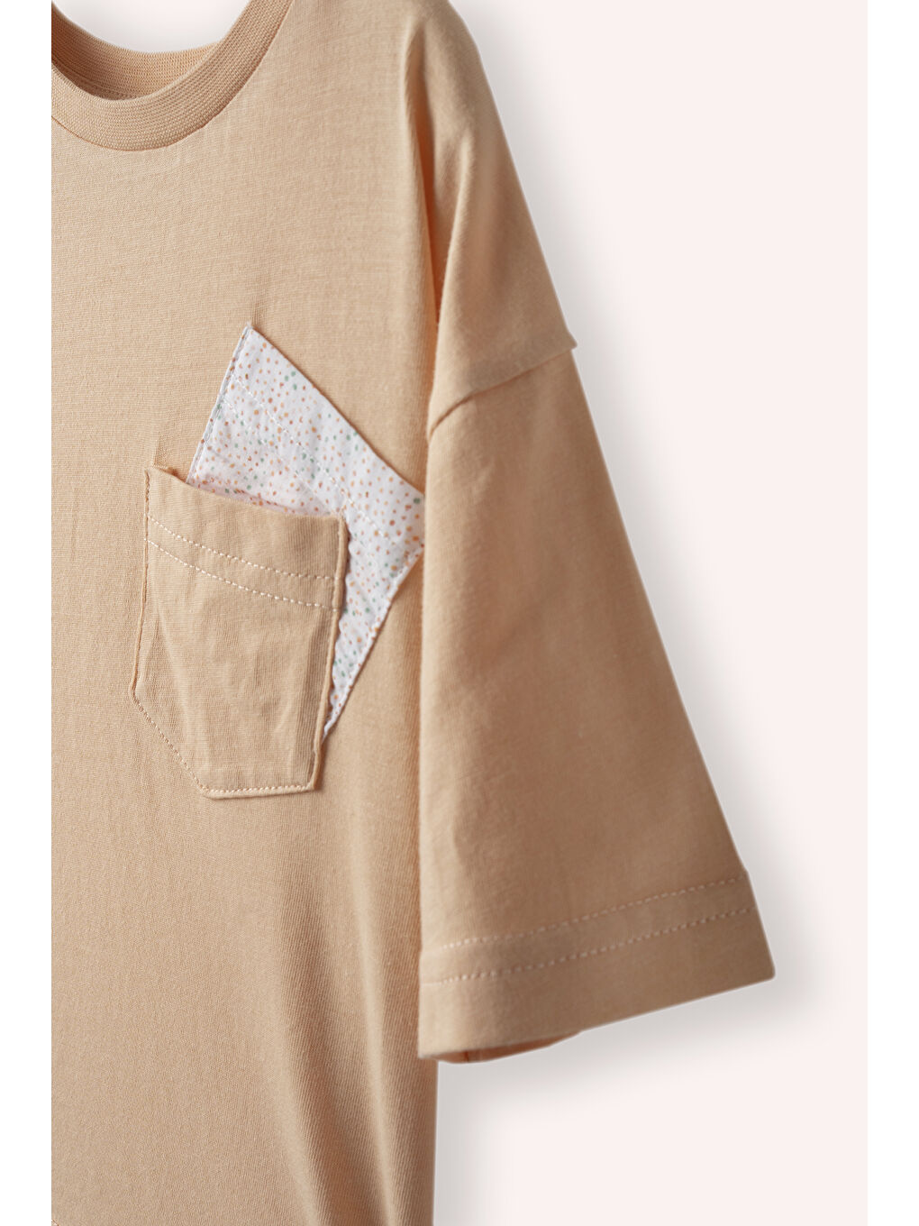 Pembe Erkek Çocuk Kısa Kollu T-Shirt Ekru-2