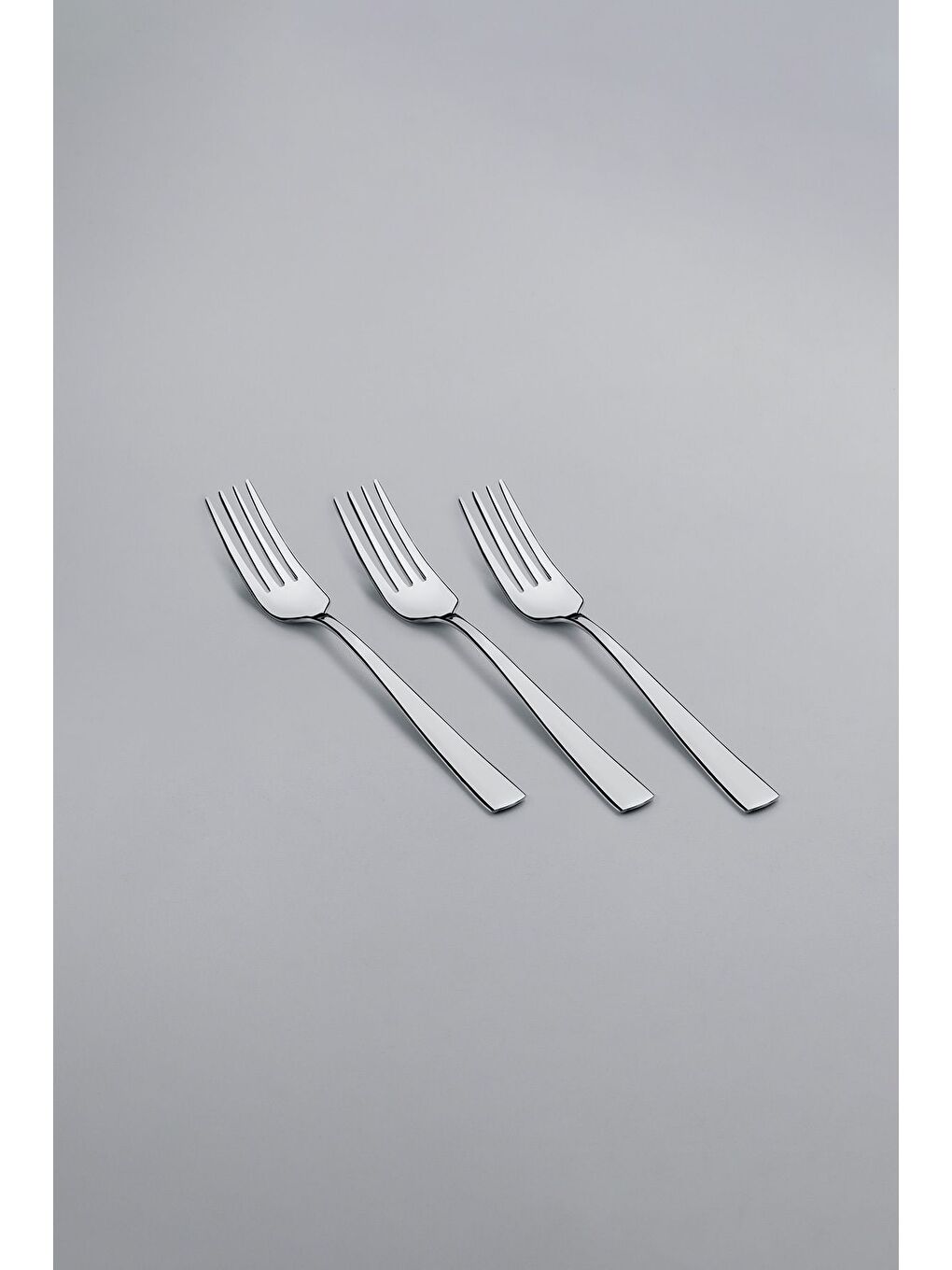 Gri Deniz Sade 12 Adet Tatlı Çatal Takımı