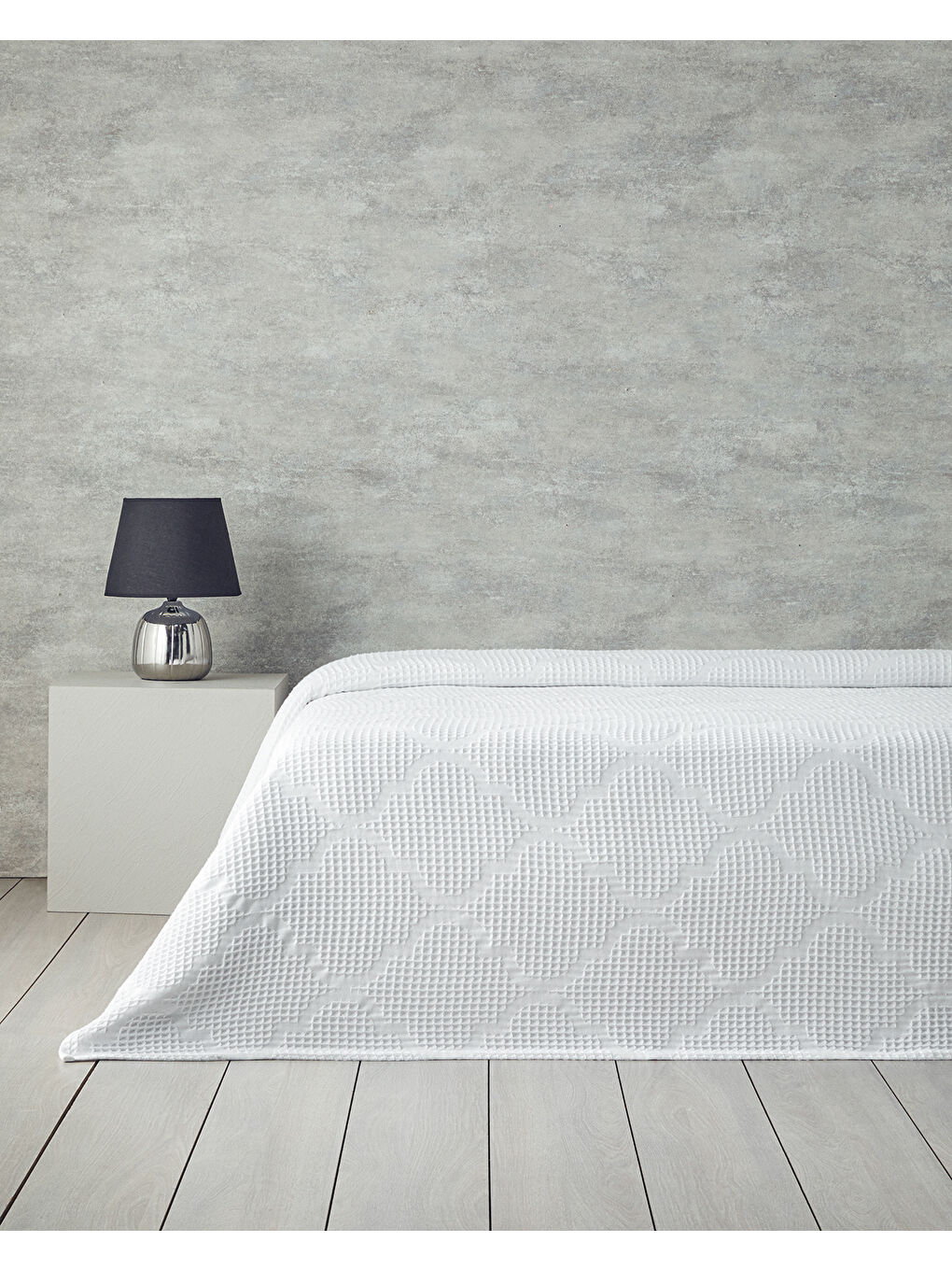 Fiona Pamuklu Waffle Çift Kişilik Pike 200x220 cm Beyaz