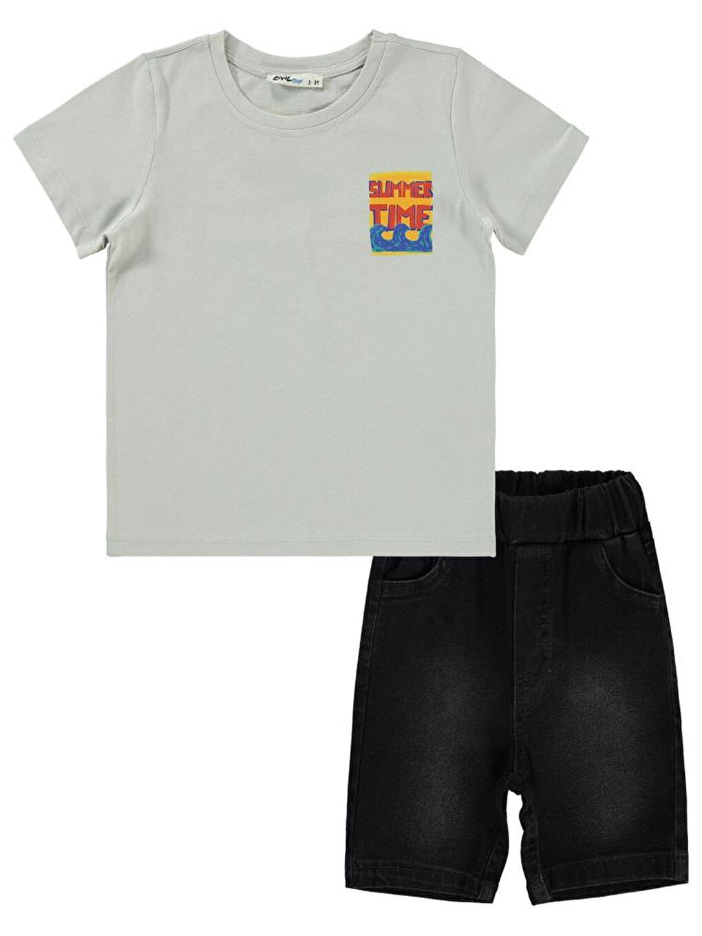 Boys Aloha Baskılı 2-5 Yaş Takım - Gri3-4 Yaş-1