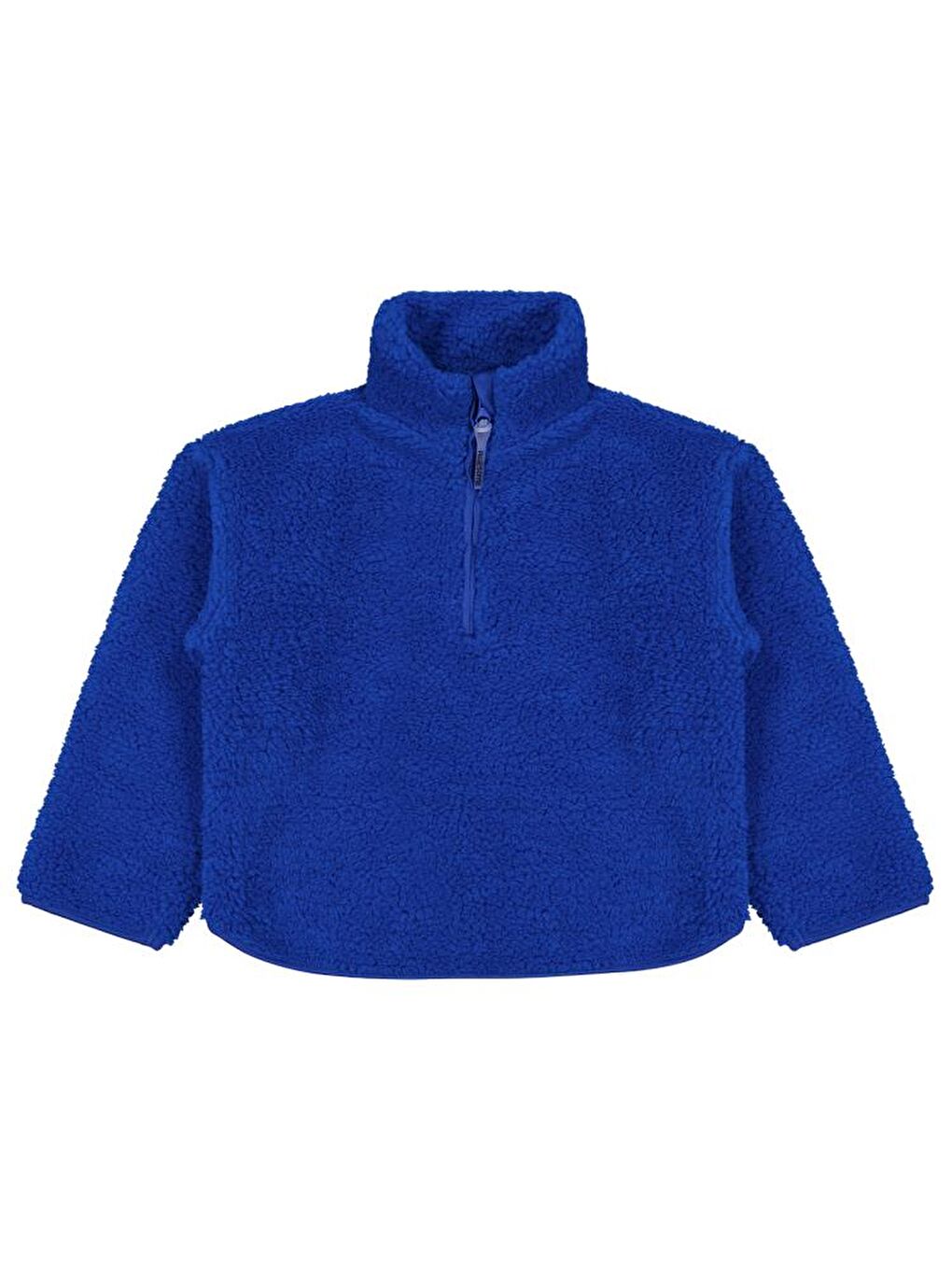 Boys Biyeli Yarım Fermuarlı 10-13 Yaş Sweatshirt - Mavi 11-12 Yaş-3